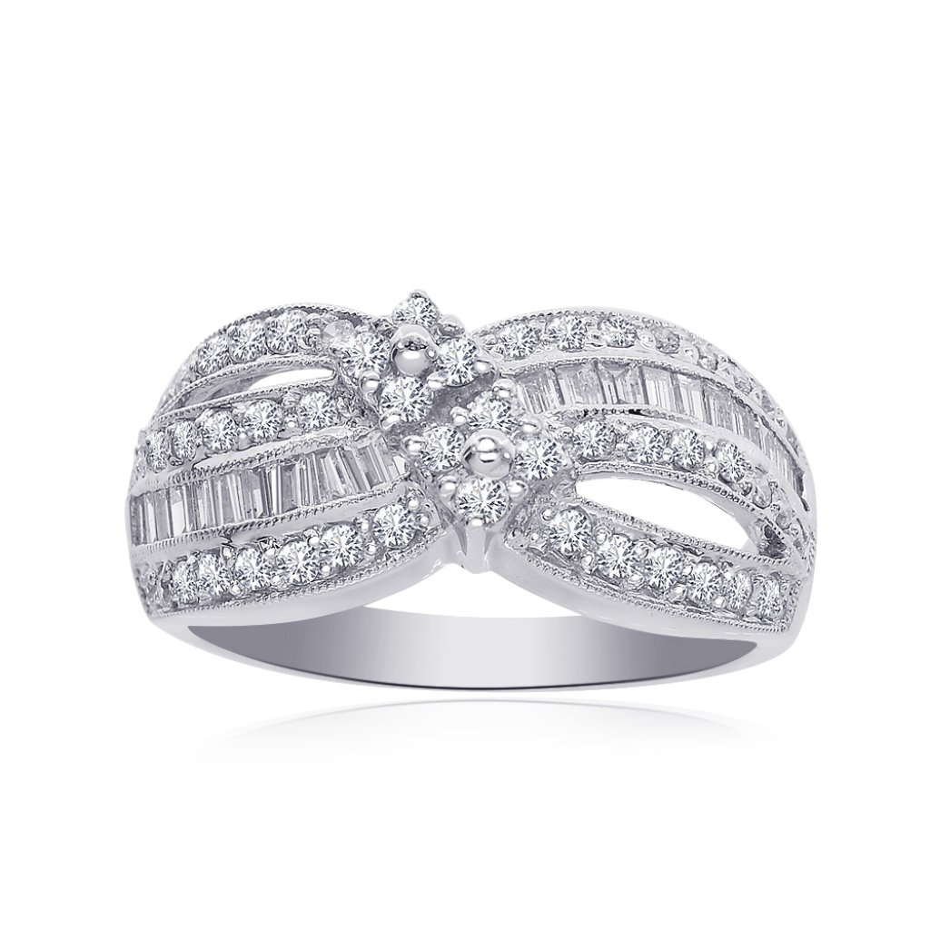 100 Carat Round Cut Pave Baguette Diamond Ring 1414$